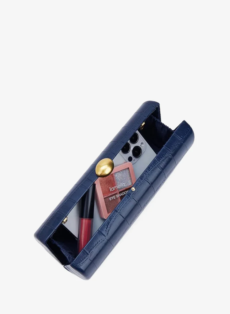Celeste NAVY Textured Clutch Bag With Detachable Chain for Women | Best Price UAE