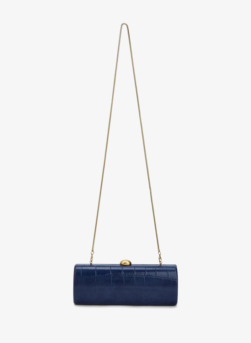 Celeste Textured Clutch Bag With Detachable Chain - Image 2