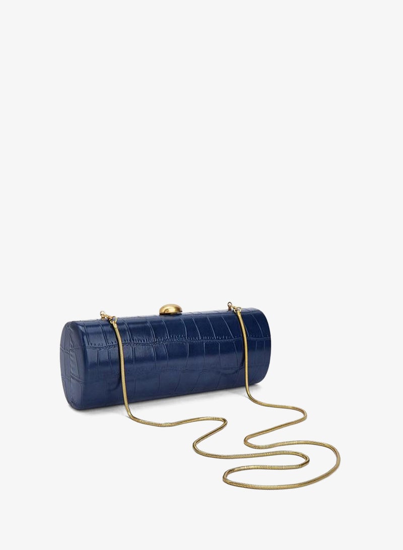 Celeste Textured Clutch Bag With Detachable Chain - Image 5