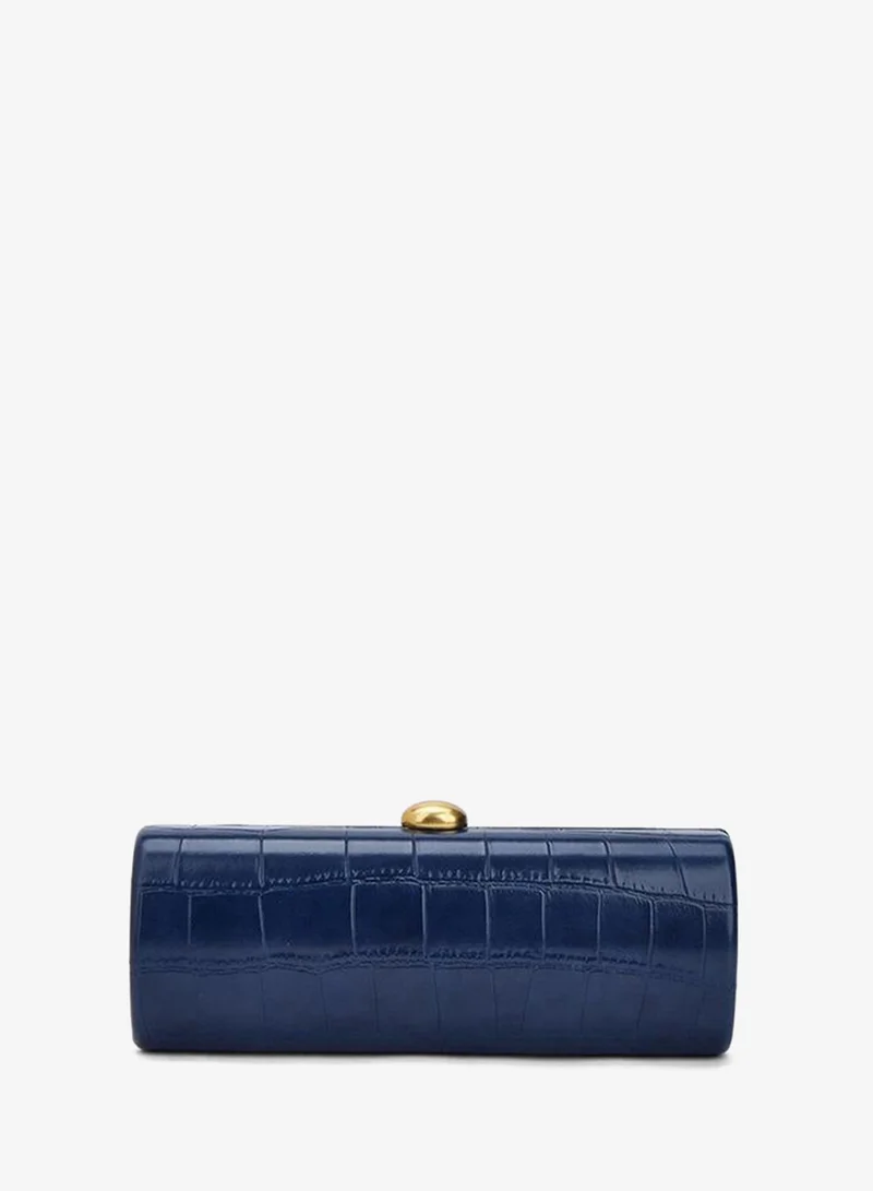 Textured Clutch Bag With Detachable Chain