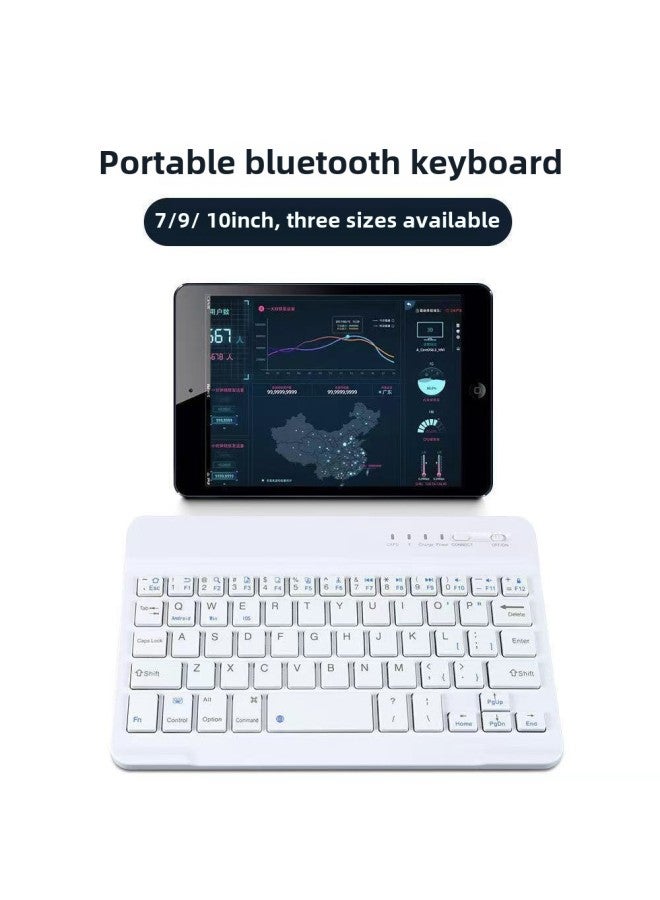 030 Single Keyboard Is Suitable For Phablet Portable 10 Inch Wireless Bluetooth Keyboard And Mouse Suit Generation-Color:7inch Bluetooth Keyboard + Color Box + Charging Cable-Product Type:Light Green - Image 5