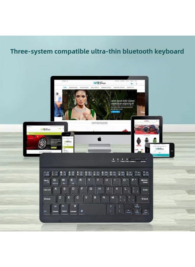 030 Single Keyboard Is Suitable For Phablet Portable 10 Inch Wireless Bluetooth Keyboard And Mouse Suit Generation-Color:7inch Bluetooth Keyboard + Color Box + Charging Cable-Product Type:Light Green - Image 3