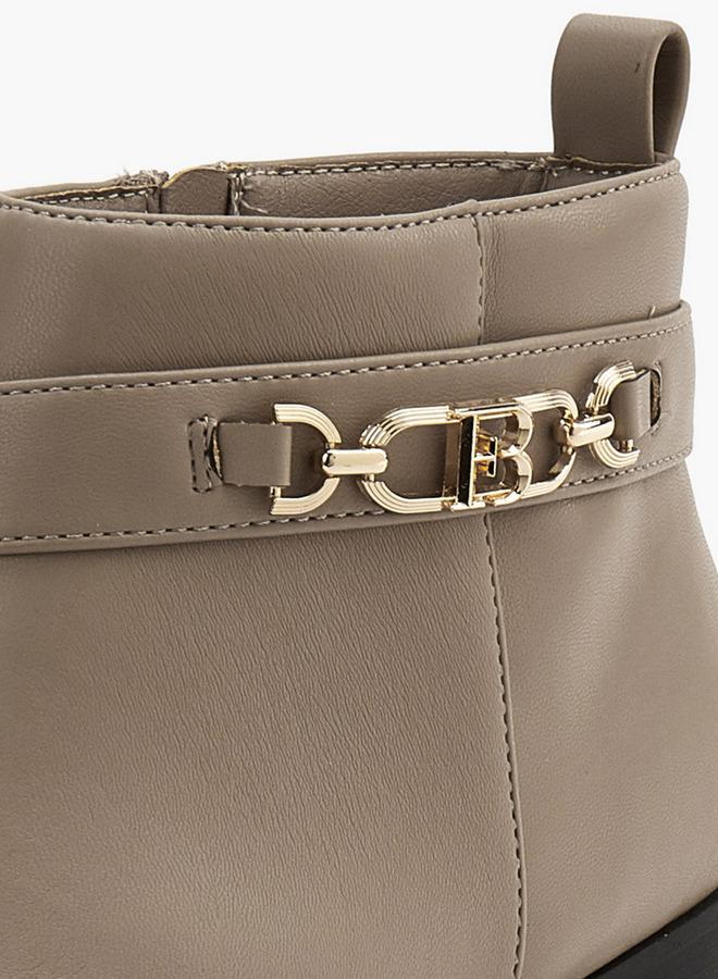 Flora Bella By Shoexpress Flora Bella Chain Accent Ankle Boots With Zip Closure - Image 4