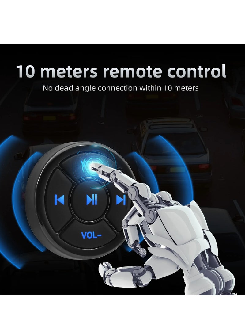 AROAQ - Bluetooth Media Button Wireless Controller, Convenient Motorcycle Bike Steering Wheel Music Player, Durable Portable MP3 Player Remote Controller Button For IOS Android Tablet, (1pc, Black) - Image 1