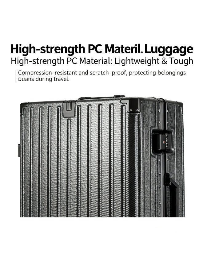 Prosperity Aluminum Frame Smooth Travel Suitcase - Quiet 360° Spinner Wheels, Multiple Colors - Image 2