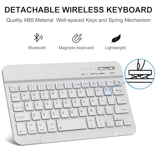 BORIYUAN iPad mini Keyboard Case, Detachable Wireless Bluetooth Keyboard Slim Folio Smart Cover for Apple iPad mini 5 2019/iPad Mini 1 2 3 4 - Purple - Image 3