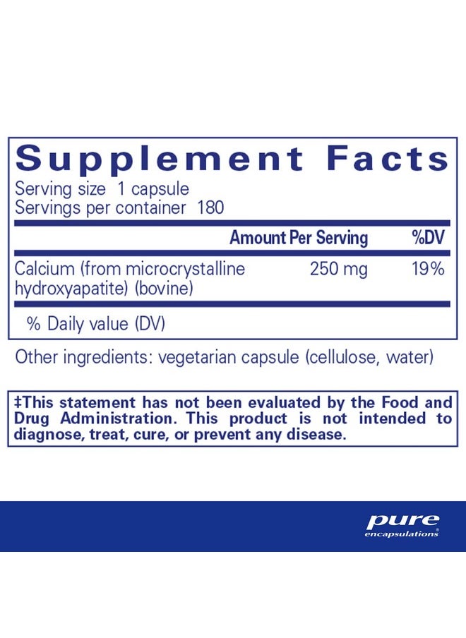 بيور إنكابسيليشن - Pure Encapsulations Calcium MCHA | مكمل غذائي مضاد للحساسية لدعم العظام* | 180 كبسولة - Image 1