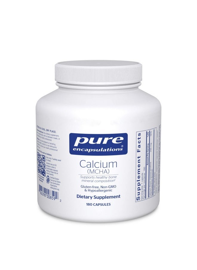 بيور إنكابسيليشن - Pure Encapsulations Calcium MCHA | مكمل غذائي مضاد للحساسية لدعم العظام* | 180 كبسولة - Image 1