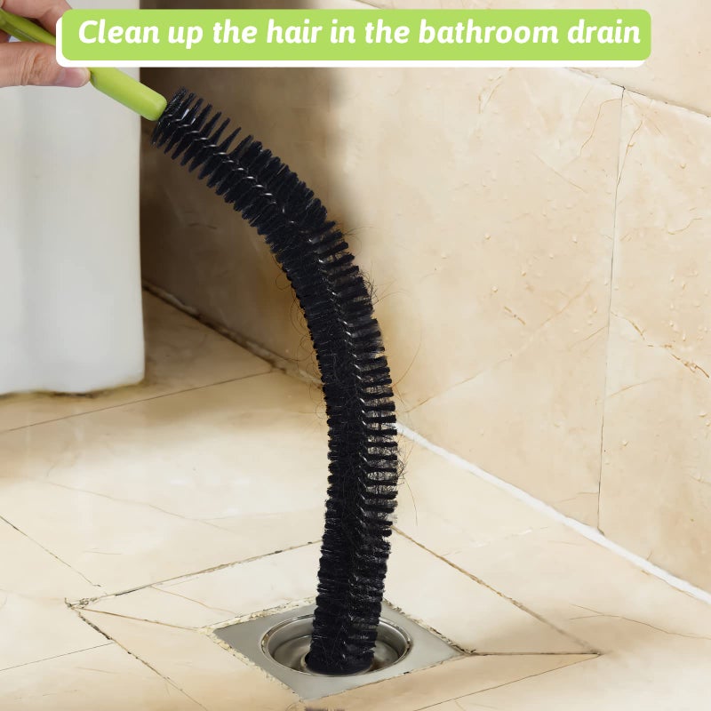 Haomaomao Sewer Drain Brush, Drain Clog Remover, 17inch Flexible Long Pipe Snake Hair Clogs Catcher Cleaner Tool for Toilet, Kitchen Sink, Sewer Drain, Bathroom Tub - Image 4