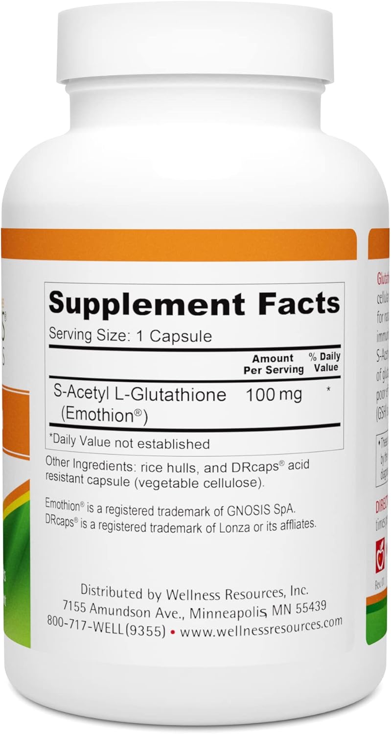 Wellness Resources Glutathione Ultra Supplement  Bioavailable SAcetyl LGlutathione SAG  Antioxidant Detox  Cellular Health Immune Support  High Absorption NonGMO GlutenFree 90 Capsules - Image 2