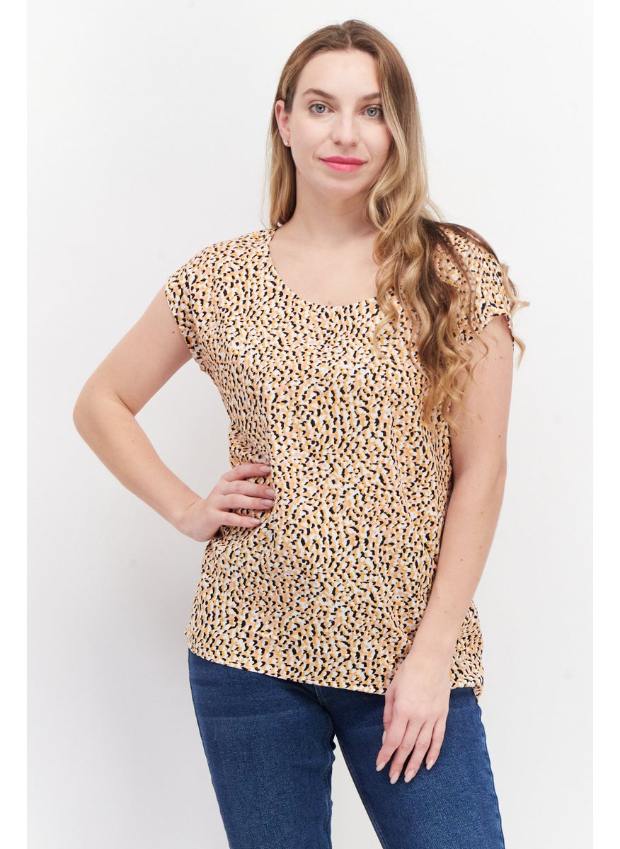 Women Round Neck Sleeveless Allover Print Blouse, Yellow Combo - pzsku/Z4AE1C05719CDCE97B6BDZ/45/_/1724350938/b0bf4cac-61fd-4931-83bc-3db2d034be57