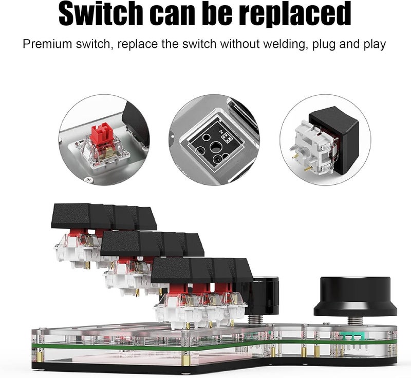 كلاراكو لوحة مفاتيح ألعاب صغيرة من كلاركو، مزودة بإضاءة خلفية RGB و3 أزرار، بسعة 1200 مللي أمبير/ساعة، تُستخدم على نطاق واسع لتحرير الفيديو (أسود) - Image 2