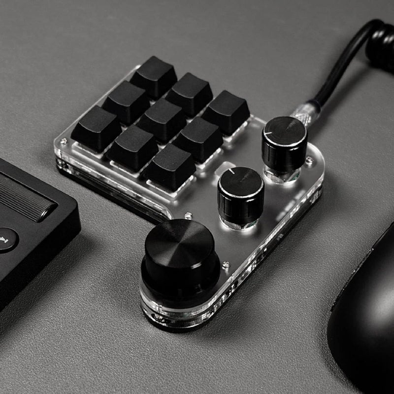 كلاراكو لوحة مفاتيح ألعاب صغيرة من كلاركو، مزودة بإضاءة خلفية RGB و3 أزرار، بسعة 1200 مللي أمبير/ساعة، تُستخدم على نطاق واسع لتحرير الفيديو (أسود) - Image 4