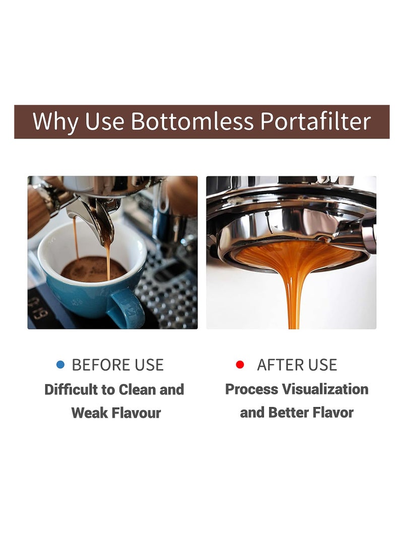 spa luxetique 51mm Bottomless Portafilter Compatible for CASABREWS Espresso Machine CM5418, 3700Essential, Mr. Coffee Espresso and Cappuccino Machine, Wirsh Espresso Maker, Stainless Steel Filter Holder and Filter  - Image 5