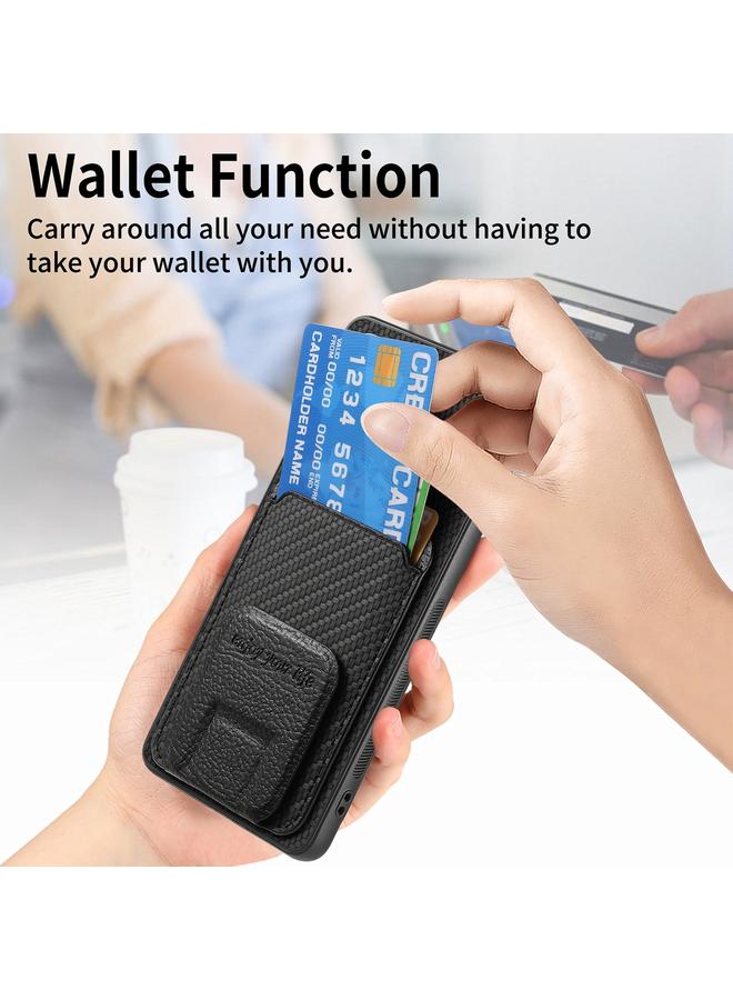 erorex Case For Samsung Galaxy A05s Carbon Fiber Card Bag Fold Stand Phone Case - Image 5