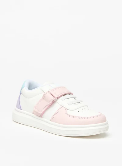 جونيورز Colourblock Sneakers with Hook and Loop Closure