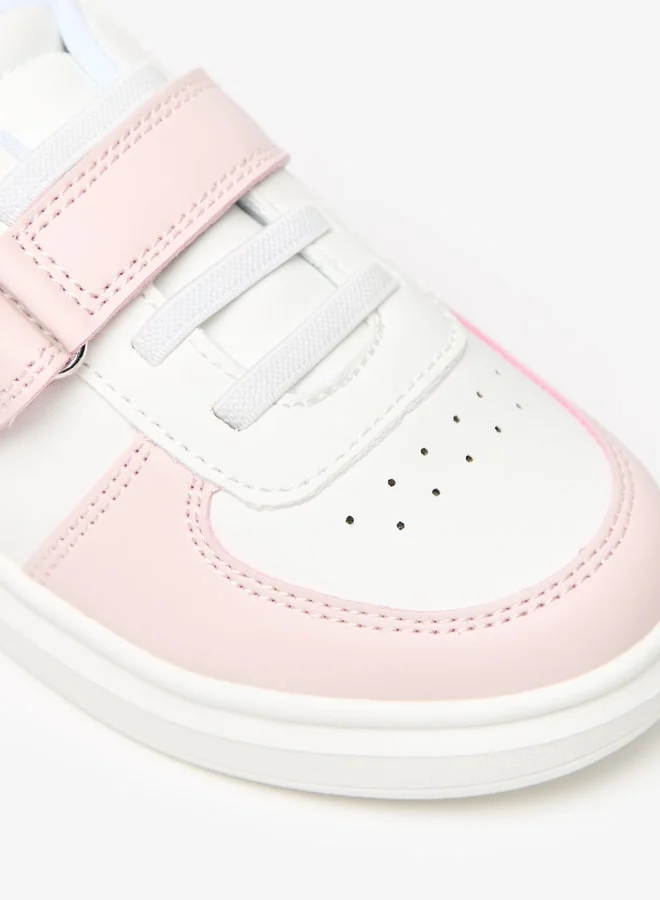 جونيورز Colourblock Sneakers with Hook and Loop Closure
