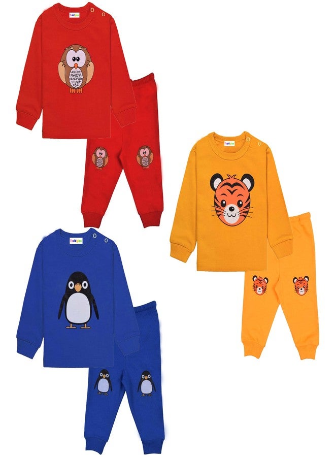 Toddylon New Born Baby Clothes for Boys and Girls Cotton Dress | T-Shirt & Pyjama Set | Sweatshirt & Pant | Tracksuit | Co-ords Sets | Wear (Bright, 3 PCS, 0-3M) - Image 2