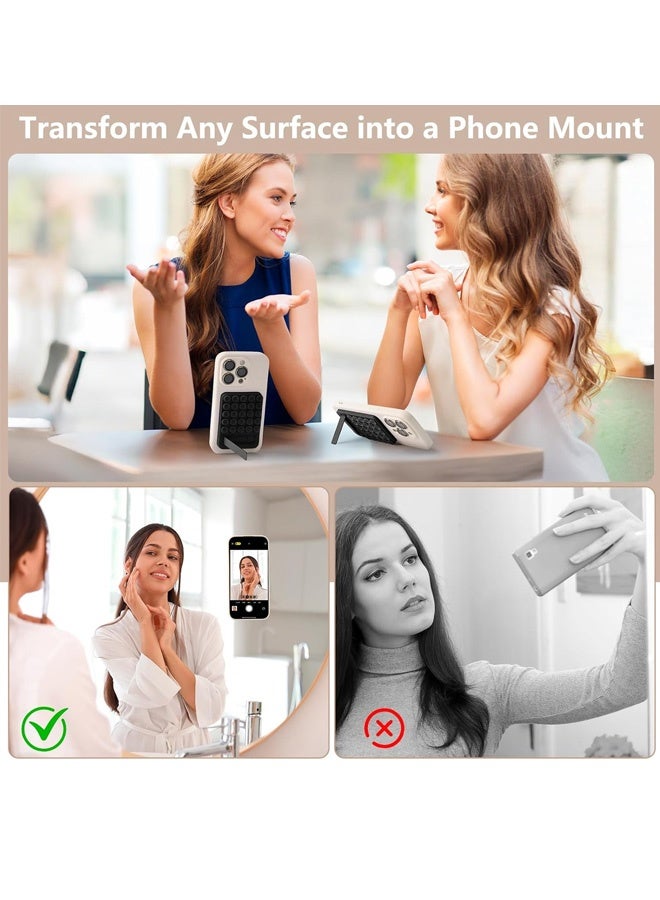 2 in 1 Suction Cup Phone Mount,Hands-Free Sticky Phone Grip Mount,Multi-Purpose Phone Sticky Grip for iPhone and Android for Phone ，Suction Phone Mount for Selfies and Tiktok Video(Black) - Image 2