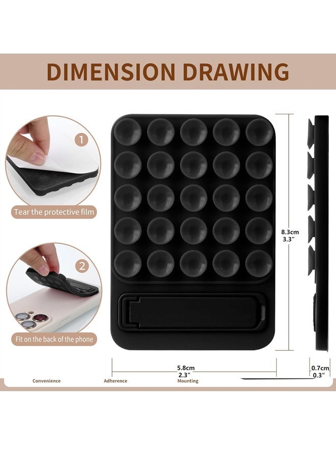 2 in 1 Suction Cup Phone Mount,Hands-Free Sticky Phone Grip Mount,Multi-Purpose Phone Sticky Grip for iPhone and Android for Phone ，Suction Phone Mount for Selfies and Tiktok Video(Black) - Image 5