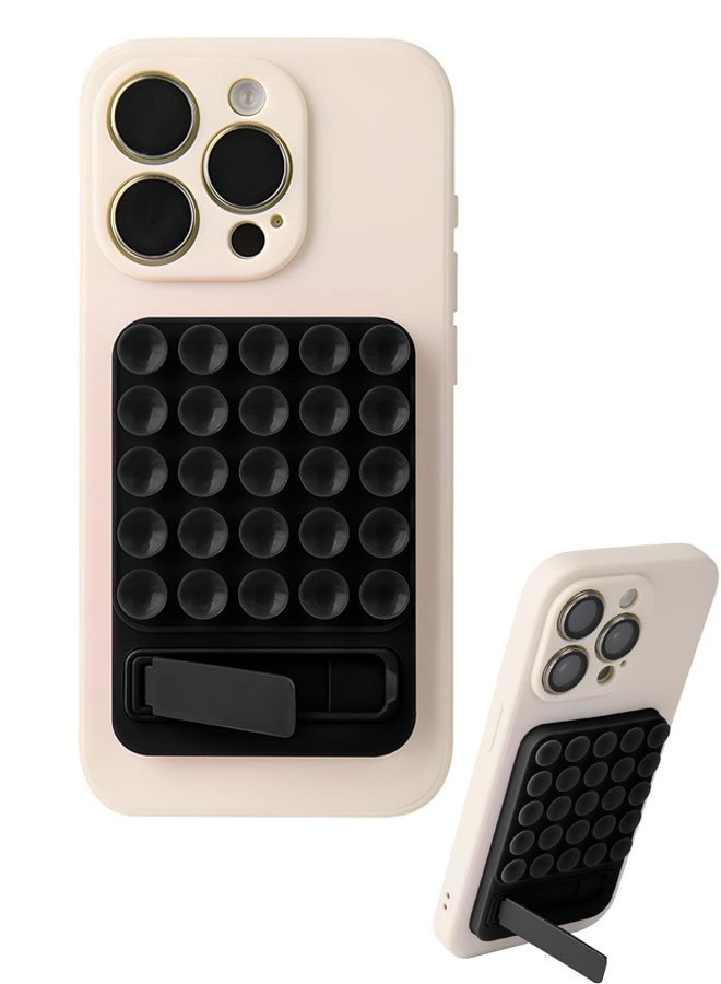 2 in 1 Suction Cup Phone Mount,Hands-Free Sticky Phone Grip Mount,Multi-Purpose Phone Sticky Grip for iPhone and Android for Phone ，Suction Phone Mount for Selfies and Tiktok Video(Black) - Image 1