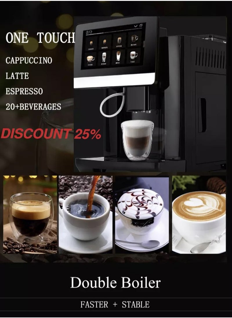 ECO - Automatic Coffee Maker GERMANY ECO with LatteCrema Coffee System, Makes Cappuccino and Espresso at the Touch of a Button, Large LCD Display and Coffee Cup Capacity Selection Function, Black - Image 1