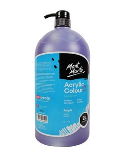 Mont Marte Signature Acrylic Colour 2 Litre Content With Pump Purple  - Image 1