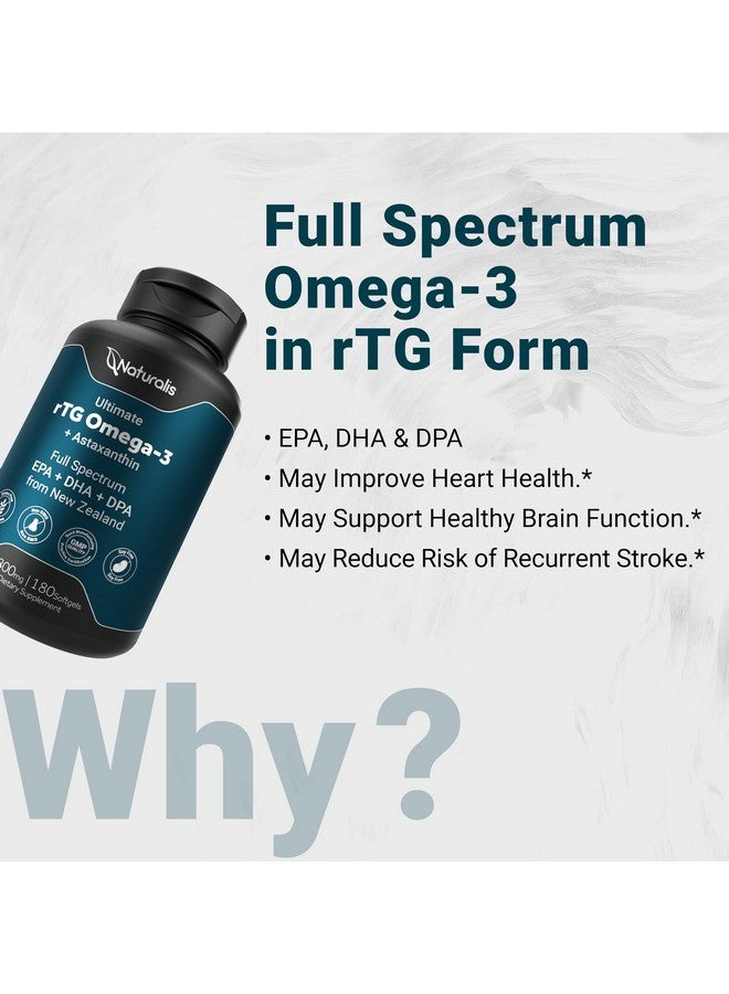 نيتشوراليس زيت السمك Naturalis Ultimate rTG Omega 3 1800mg من Wild New Zealand Tuna - طيف كامل من أحماض أوميغا 3 EPA وDHA وDPA - مصدر مستدام، غير معدّل وراثيًا، خالٍ من الجلوتين - 180 كبسولة هلامية - Image 4