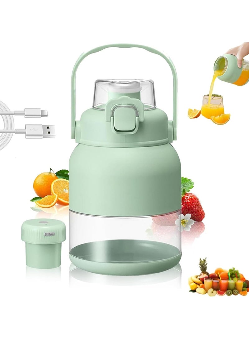 general Portable electric citrus juicer and milkshake blender, 28-ounce portable fresh juicer with straw and two LIDS, mini fruit blender, lime juicer - Image 1