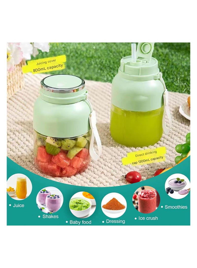 general Portable electric citrus juicer and milkshake blender, 28-ounce portable fresh juicer with straw and two LIDS, mini fruit blender, lime juicer - Image 2