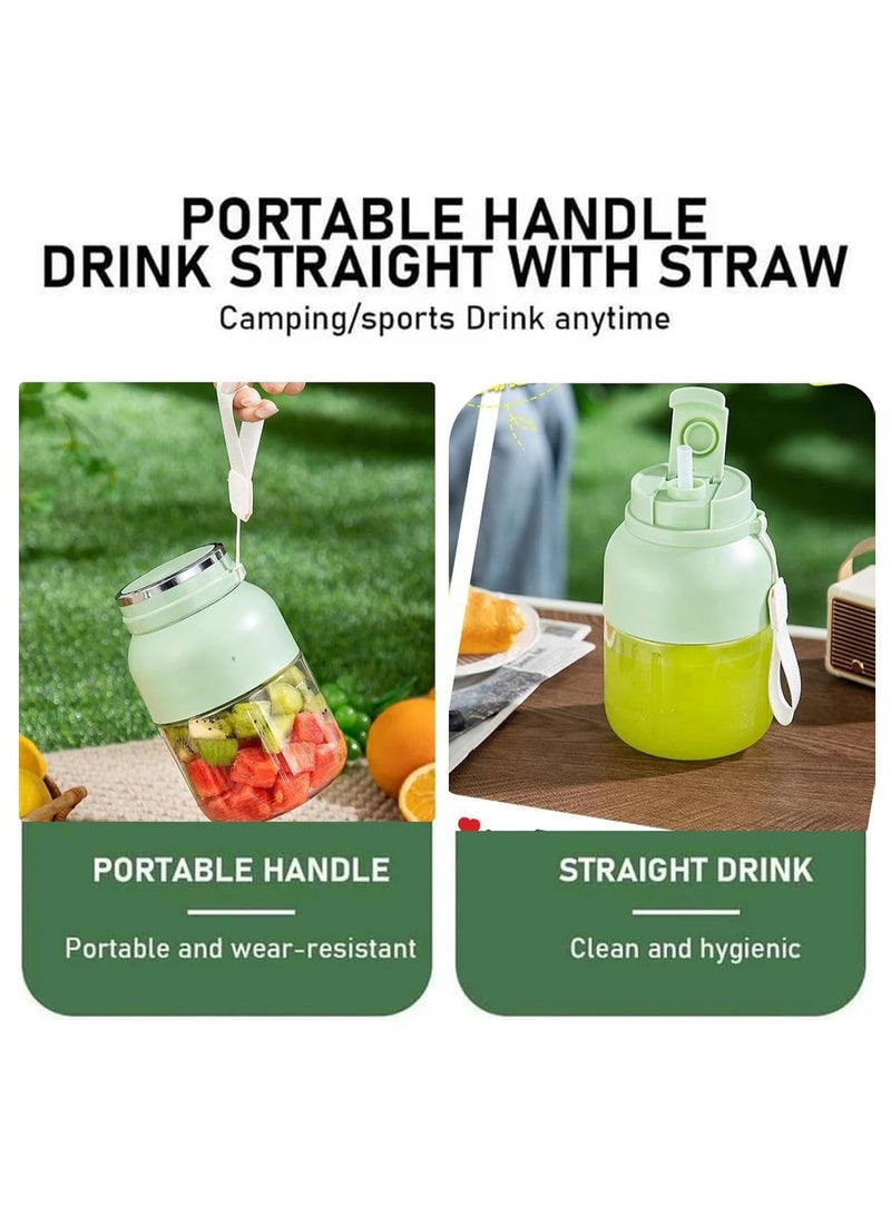 general Portable electric citrus juicer and milkshake blender, 28-ounce portable fresh juicer with straw and two LIDS, mini fruit blender, lime juicer - Image 5