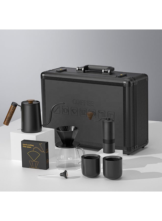 Premium Coffee Hand Brewing Set with Precision Scale – Multi-Piece Coffee Kit with Thermometer, Grinder, Gift Box & 0.1g Espresso Scale with Timer, LED Display, Anti-Slip Pad  - Image 2