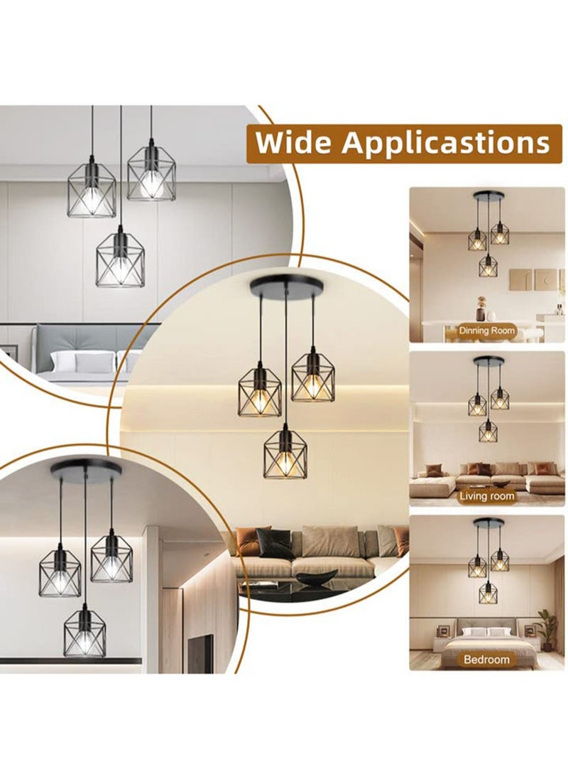 EzzySo - Hanging Pendant Lights Vintage Lights Ceiling Lamp for Kitchen Dining Room Bulbs Include 3 Lights - Image 1