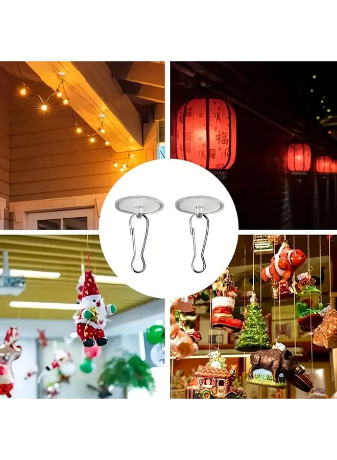 60pcs Self Adhesive Ceiling Hooks No Drill Damage Free Transparent Adhesive Patches - Image 5