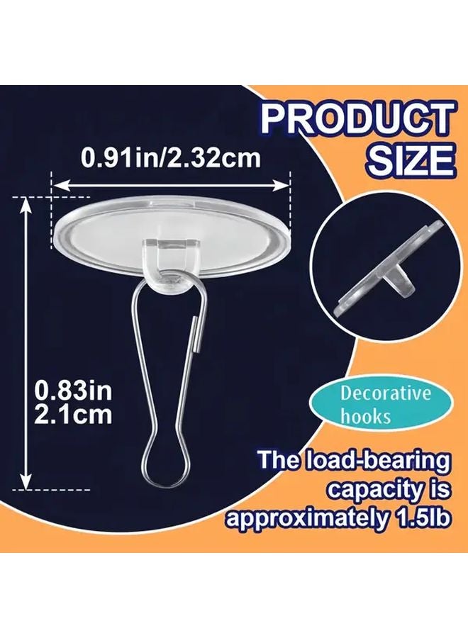 60pcs Self Adhesive Ceiling Hooks No Drill Damage Free Transparent Adhesive Patches - Image 4