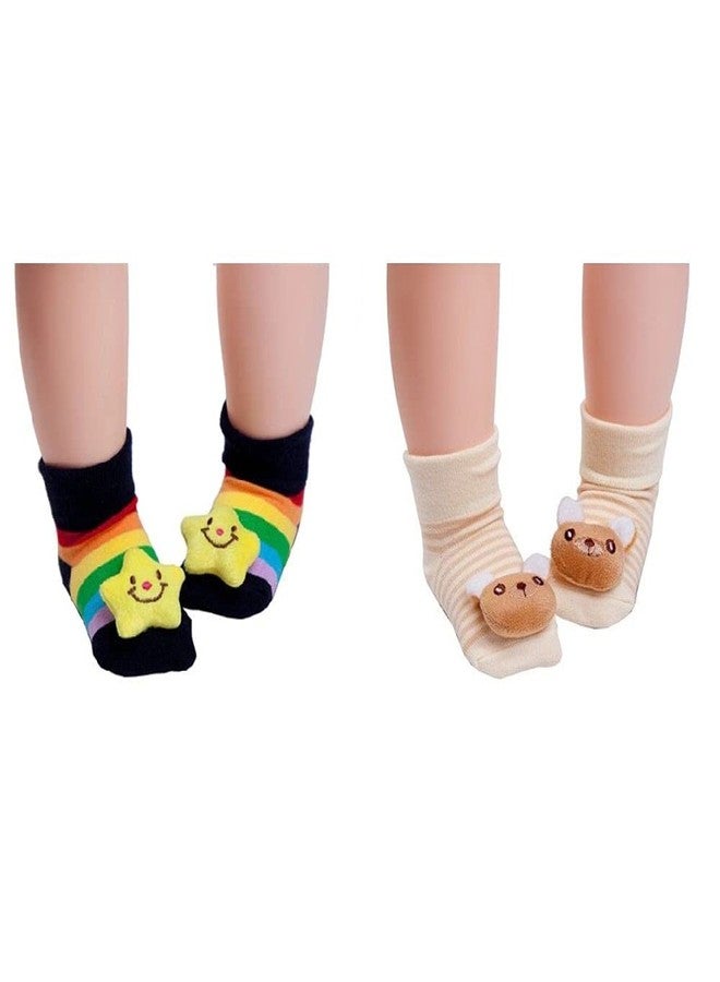 SHOP FRENZY cartoon fancy soft cotton booties socks (0-6 months) - Image 1