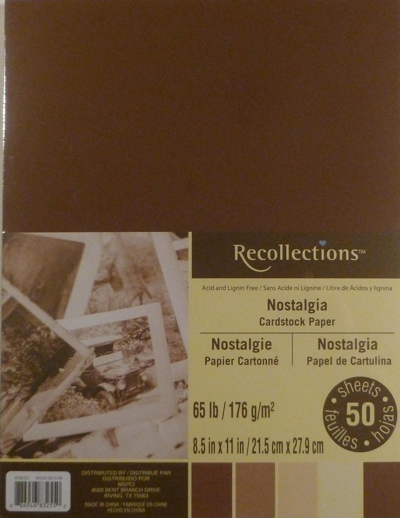 Recollections Nostalgia Cardstock Paper 85 X 11 50 Sheets 5 Colors