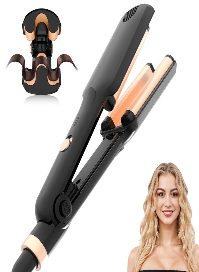 trylater Mini Hair Crimper for Women Heating up 390°F, Waver Curling Iron with Europe UK Adapter Plug,Crimping Iron for All Style (9.5 Inch/1.5 Inch) - Image 1