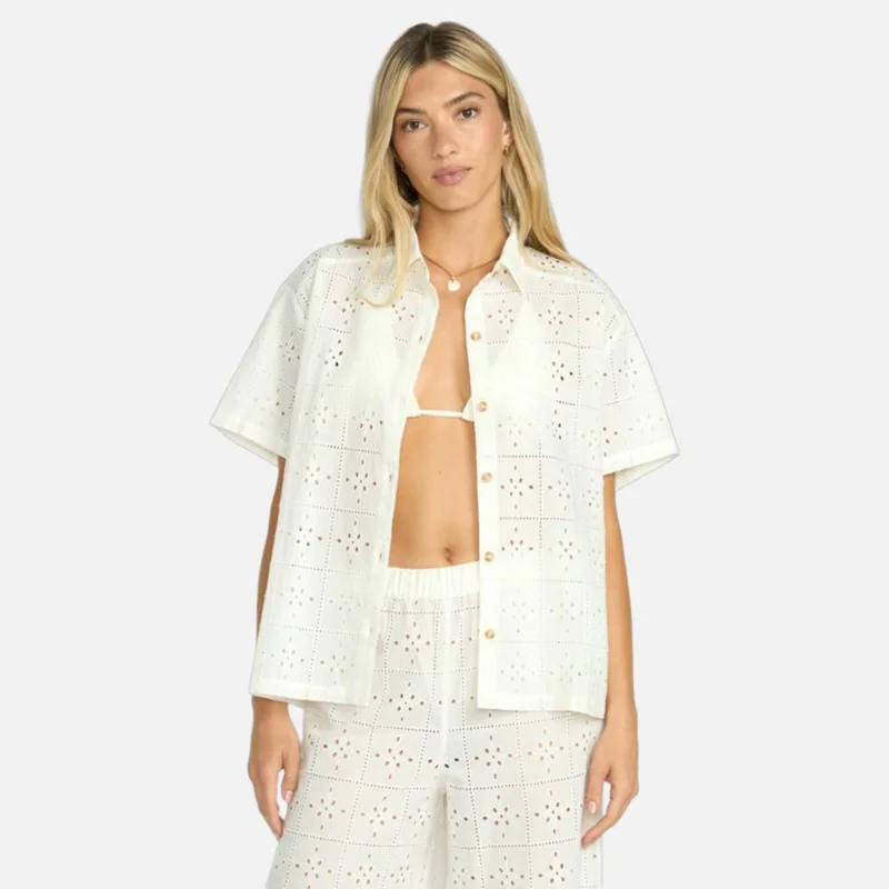 Billabong Eyelet Crush Beach Cover-Up Shirt - Women