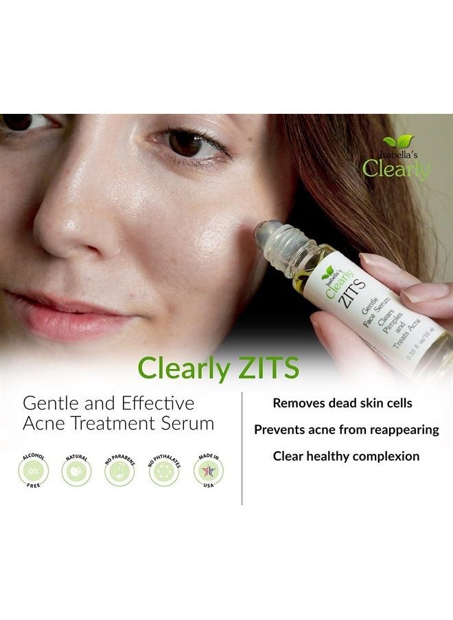Isabella's Clearly - Clearly ZITS Natural Acne Spot Treatment for Face | Dries and Conceals | Fast Results with Tea Tree and Aloe Vera | Mild, Moderate, Hormonal, Teen, Severe Cystic Acne | Made in USA - Image 1
