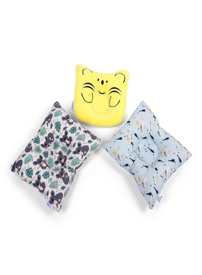 Bibs & cribs Baby Pillows for New Born 0-12 Months Super Soft Cotton Filling Baby Head Shaper Pillow for Toddler Infant Baby Pillow for Neck Support (Moon & Star) - Image 4