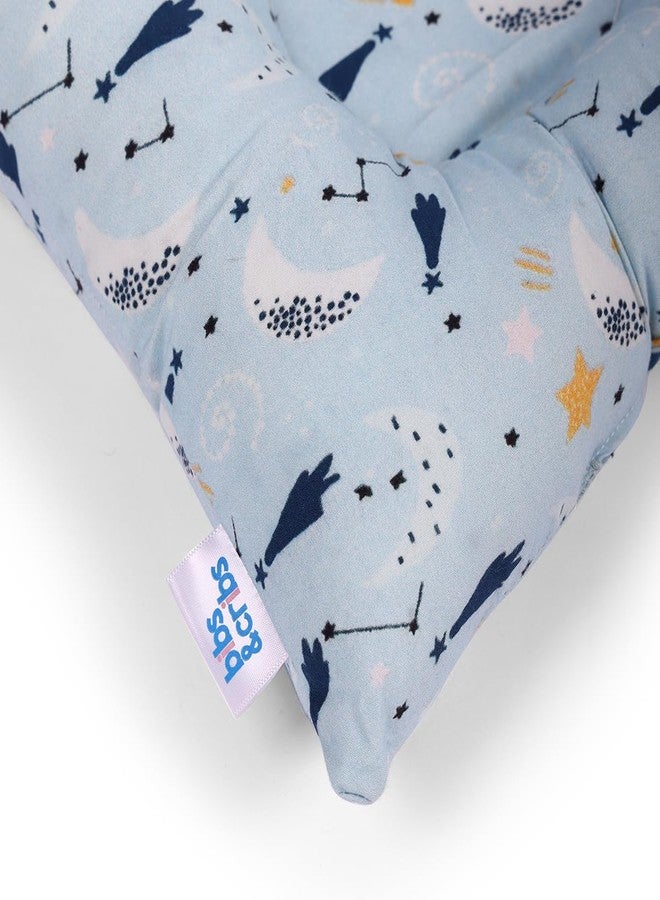 Bibs & cribs Baby Pillows for New Born 0-12 Months Super Soft Cotton Filling Baby Head Shaper Pillow for Toddler Infant Baby Pillow for Neck Support (Moon & Star) - Image 2
