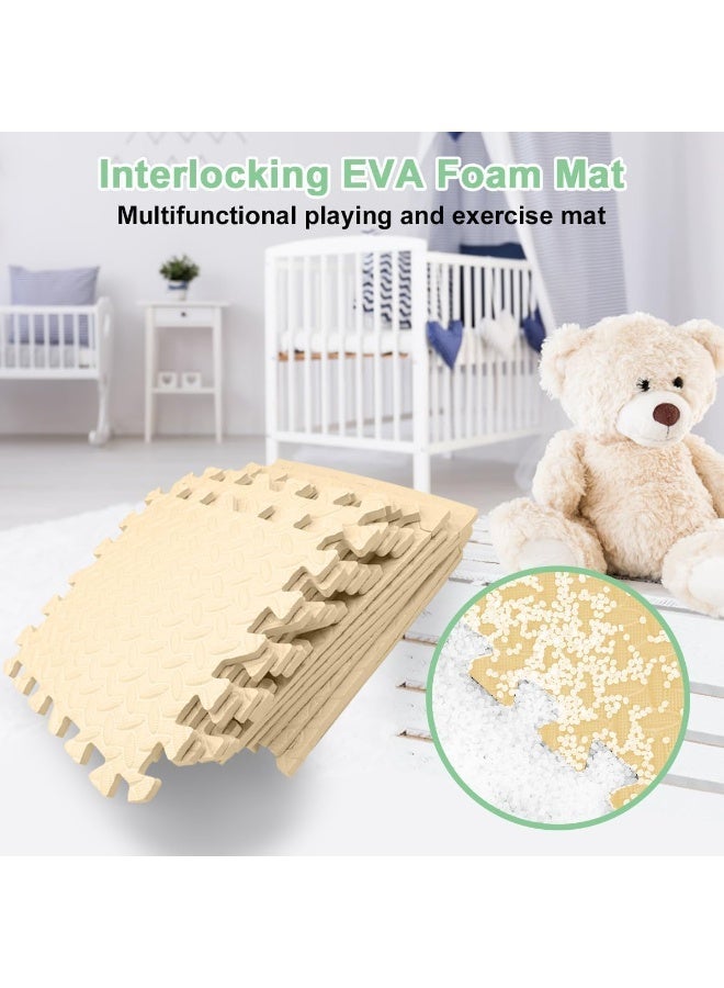ZERIFAM 12 Pack Exercise Floor Mat,Thickened  EVA Foam Mats with Interlocking,Puzzle Play Mats,Baby Foam Floor Mats for Home Gym, Workout Exercise Mats for PlayRoom,Gym Equipment (30x30cm) ﻿ - Image 2