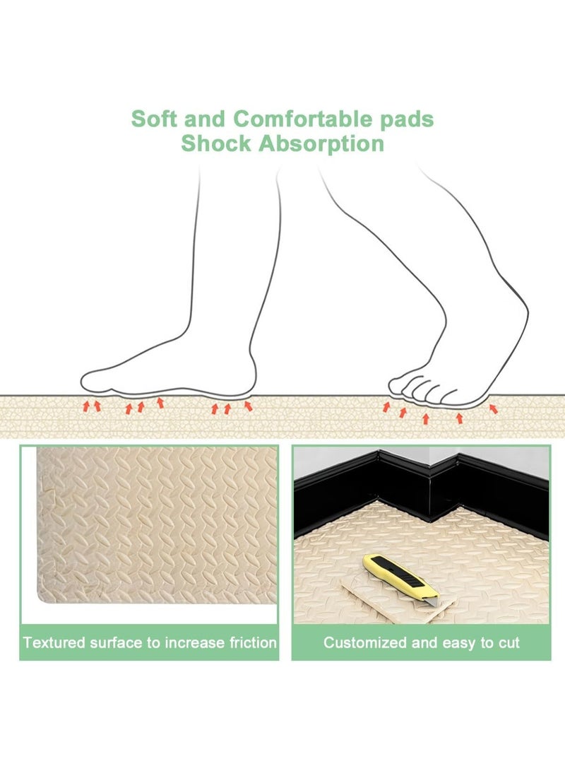 ZERIFAM 12 Pack Exercise Floor Mat,Thickened  EVA Foam Mats with Interlocking,Puzzle Play Mats,Baby Foam Floor Mats for Home Gym, Workout Exercise Mats for PlayRoom,Gym Equipment (30x30cm) ﻿ - Image 4