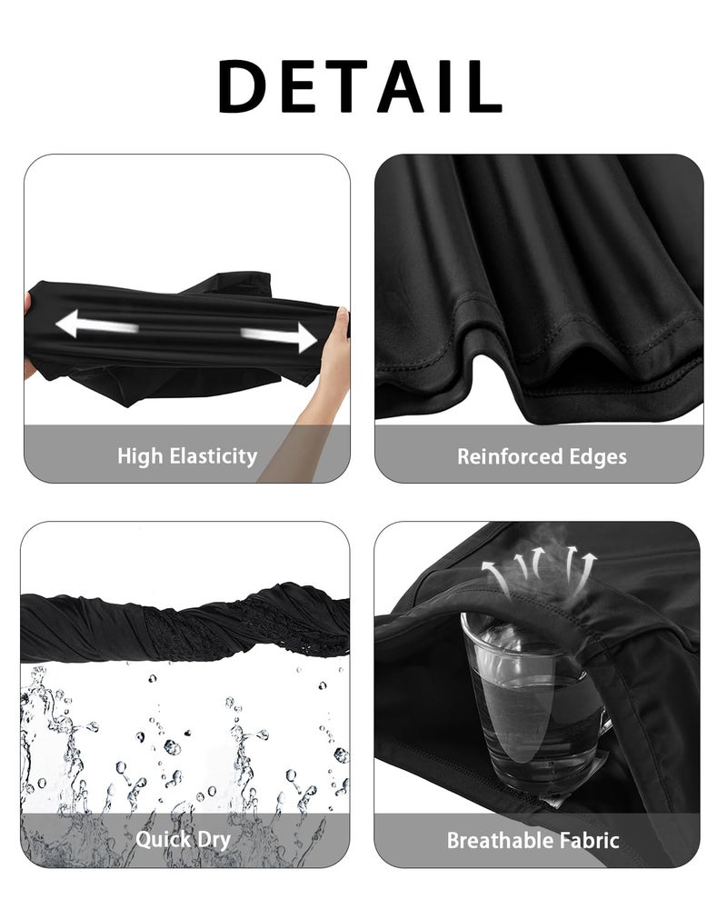 Holipick Black 7" Swim Shorts Women High Waisted Bathing Suit Shorts Swimsuit Boy Short Long Swimwear Bottom XL - Image 5