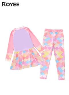 Royee New mermaid swimsuit, long sleeved pants with skirt, conservative girls' swimsuit,swimming suit for girls  - Image 2