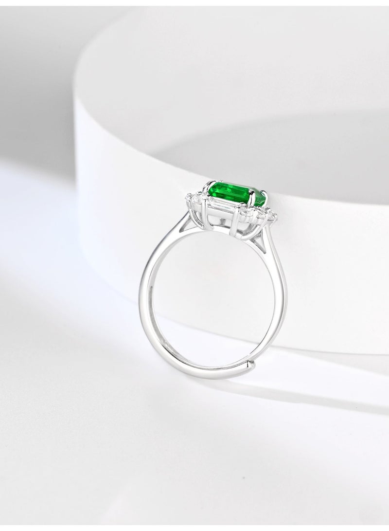 Field Fashion ring Artificially emerald gemstone ring - diamond ring Exquisite Jewelry for Ramadan - Image 4