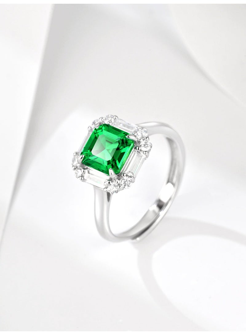 Field Fashion ring Artificially emerald gemstone ring - diamond ring Exquisite Jewelry for Ramadan - Image 2
