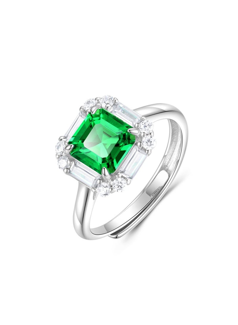 Field Fashion ring Artificially emerald gemstone ring - diamond ring Exquisite Jewelry for Ramadan - Image 1