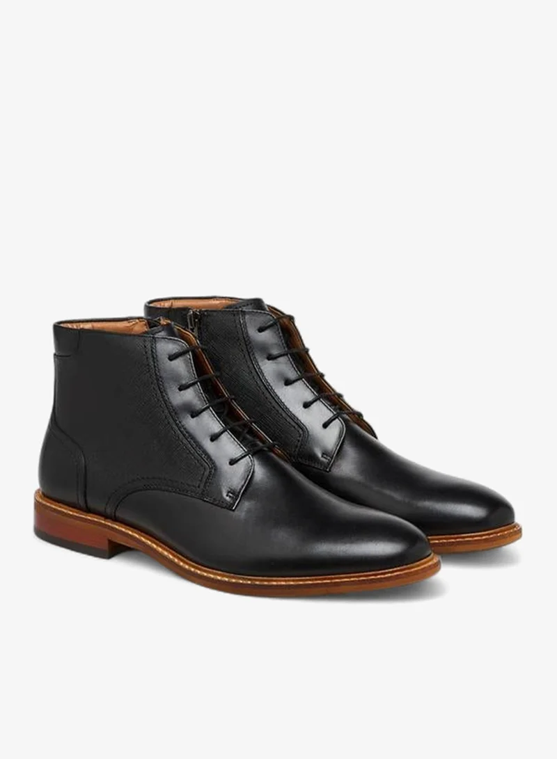DUCHINI BLACK Men's Solid Ankle Boots with Zip Closure for Men | Best Price UAE